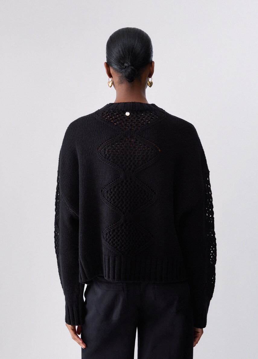 maglione con perline WF6286MA37R 22222 LIU JO WHITE 