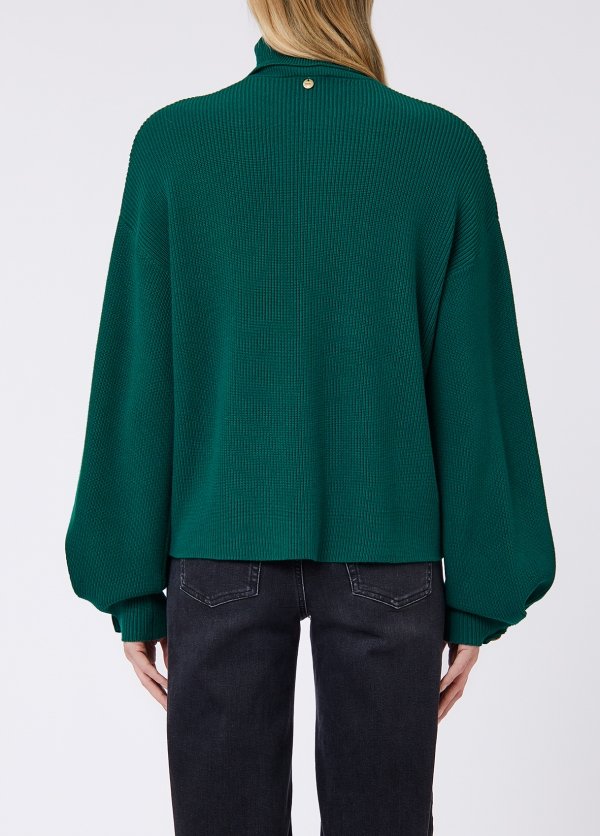 maglione collo alto con spilla WF6314MS99E 95421 LIU JO WHITE 