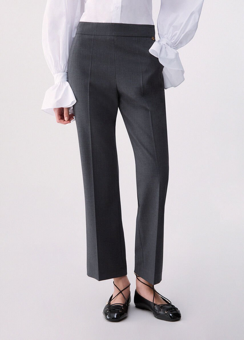 pantalone in flanella WF6339T743A 02069 LIU JO WHITE 