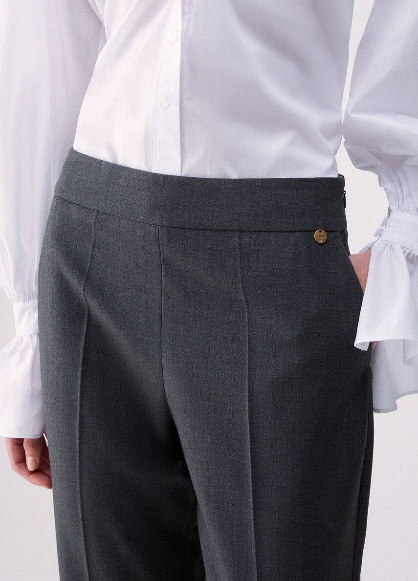 pantalone in flanella WF6339T743A 02069 LIU JO WHITE 