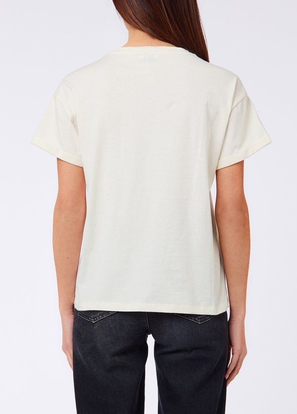 t-shirt con contrasti WF6368JS904 L9357 LIU JO WHITE 