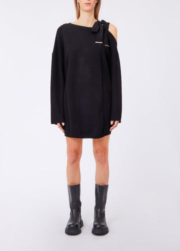abito in maglia con fiocco WF6395MS99E 22222 LIU JO WHITE 