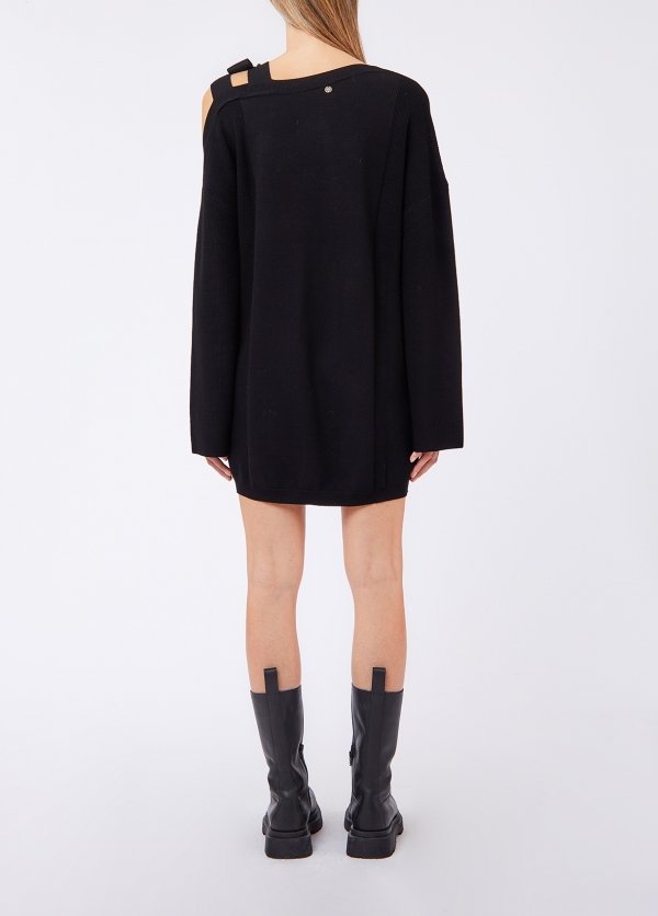 abito in maglia con fiocco WF6395MS99E 22222 LIU JO WHITE 