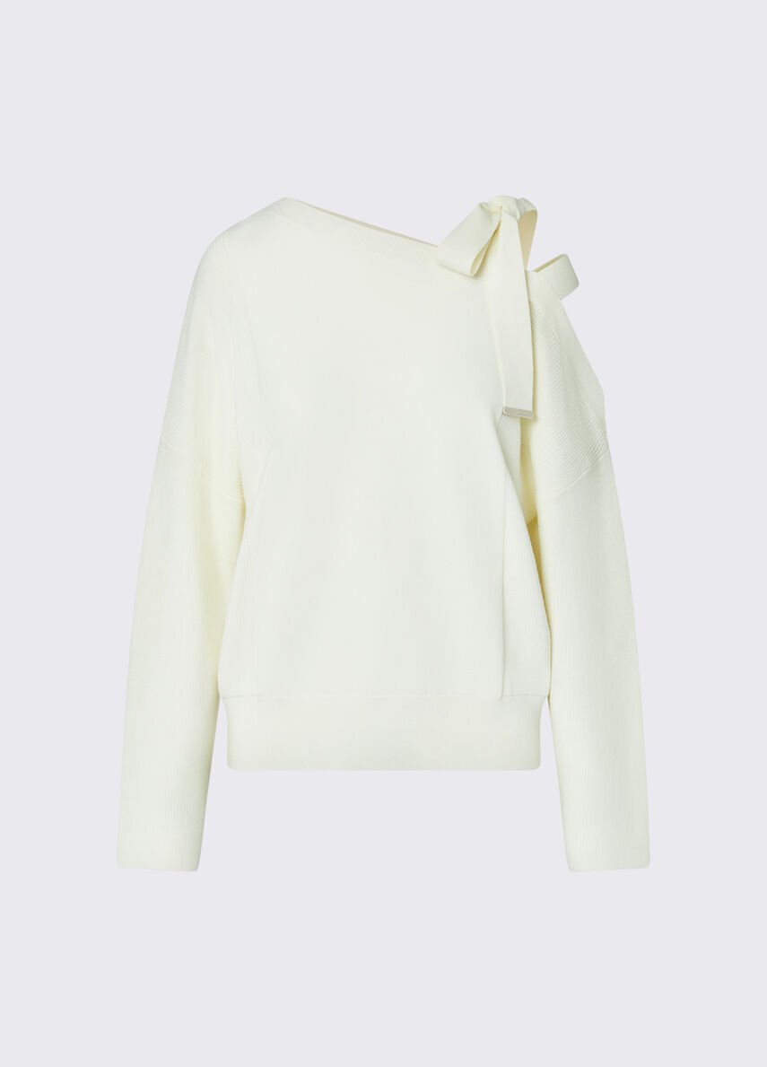 maglia con fiocco WF6396MS99E 10701 LIU JO WHITE 