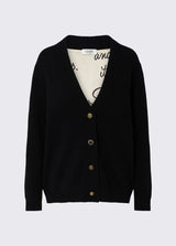 LIU JO WHITE cardigan in pura lana Nero