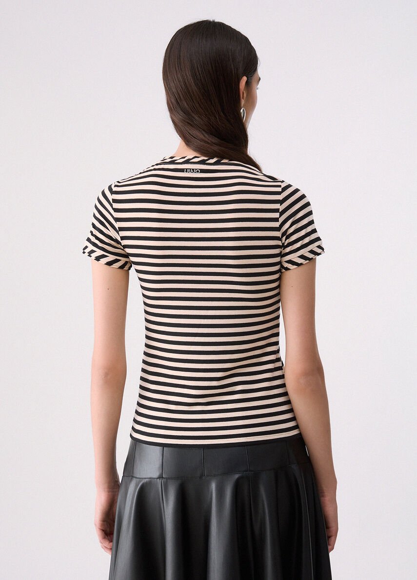 t-shirt con ricamo WF6439J3988 D3051 LIU JO WHITE 