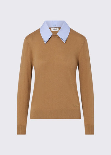 maglia con dettaglio WF6452MA16R L9440 LIU JO WHITE 