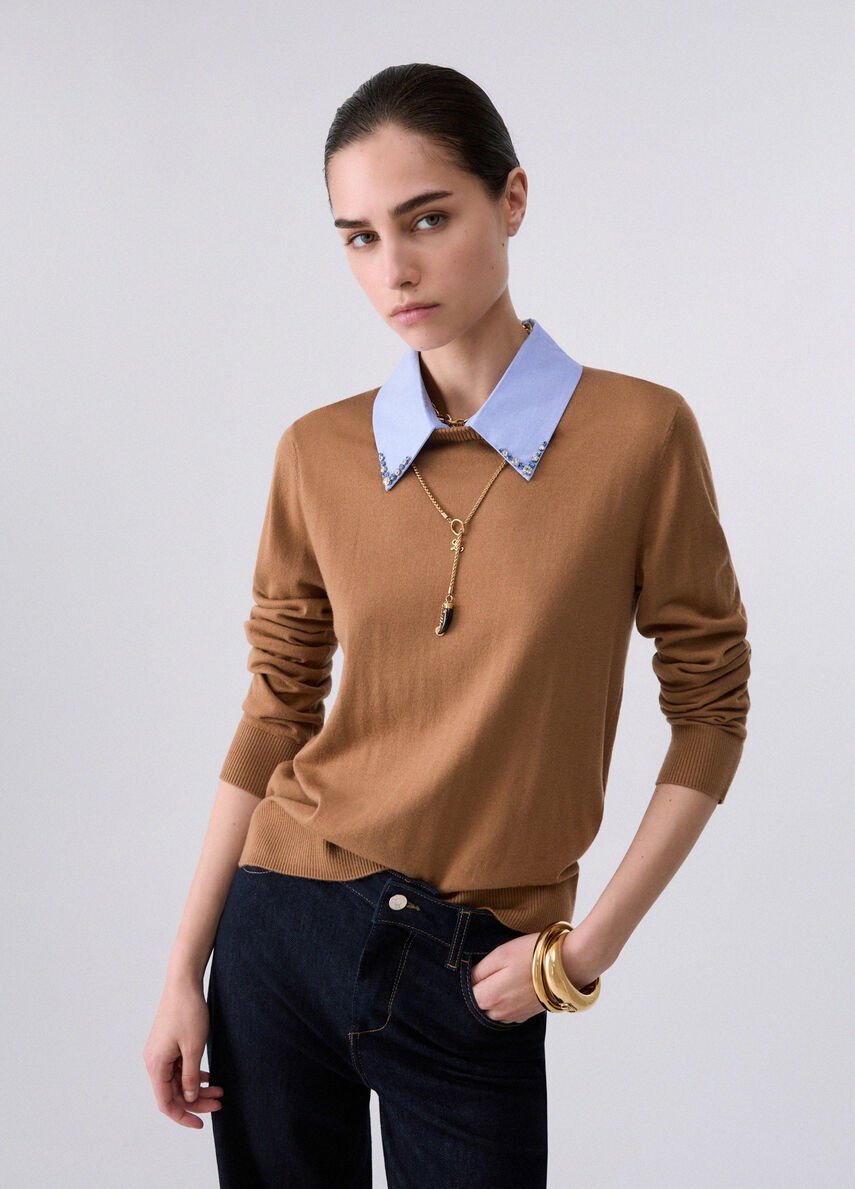 maglia con dettaglio WF6452MA16R L9440 LIU JO WHITE 