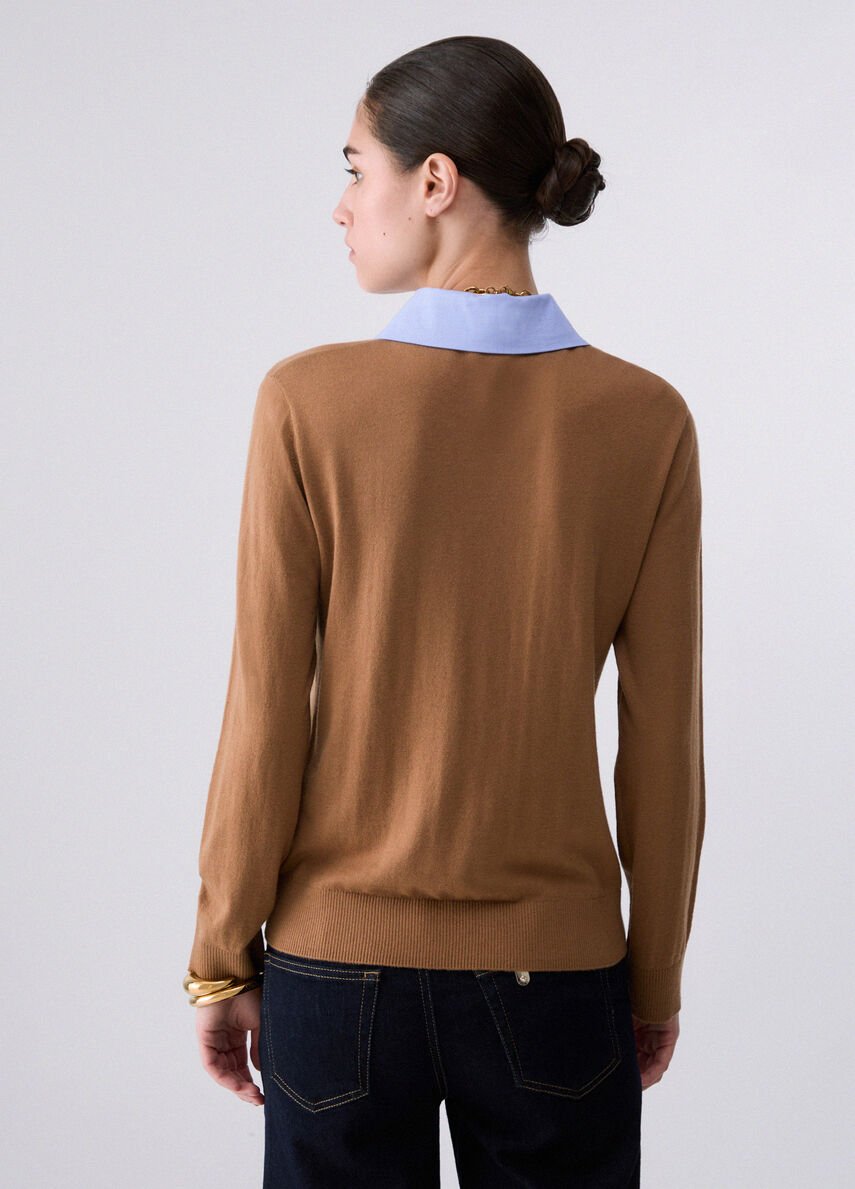 maglia con dettaglio WF6452MA16R L9440 LIU JO WHITE 