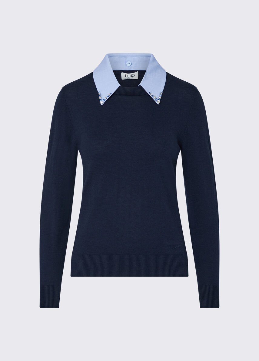 maglia con dettaglio WF6452MA16R L9446 LIU JO WHITE 