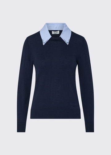 maglia con dettaglio WF6452MA16R L9446 LIU JO WHITE 