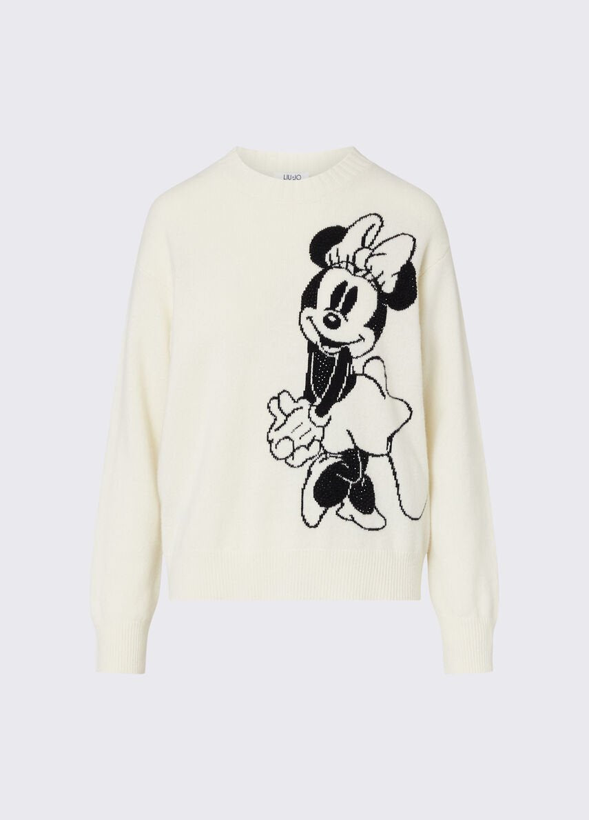 maglia in lana mr mouse WF6455MS009 L9450 LIU JO WHITE 