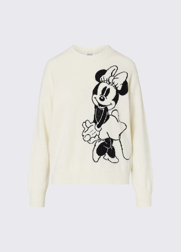 maglia in lana mr mouse WF6455MS009 L9450 LIU JO WHITE 
