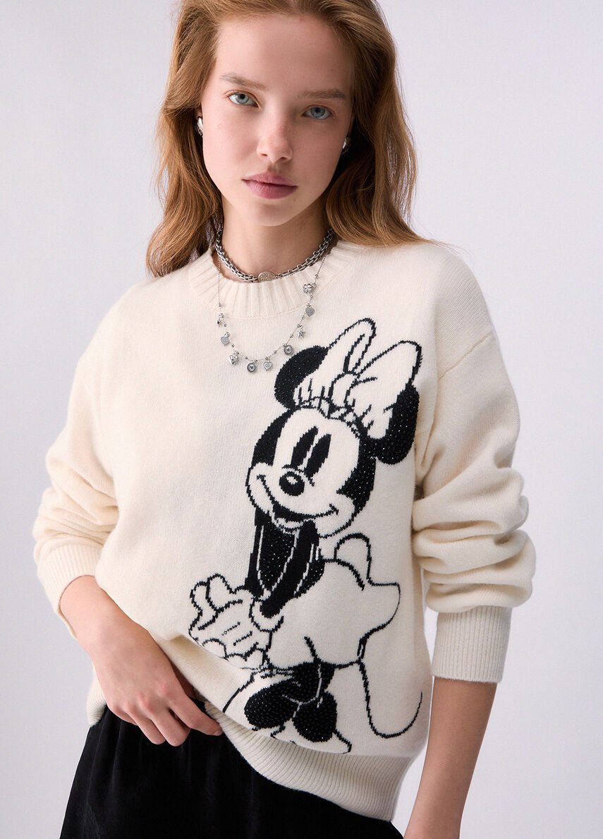 maglia in lana mr mouse WF6455MS009 L9450 LIU JO WHITE 