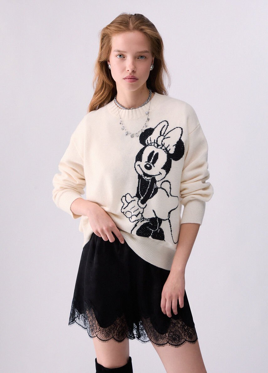 maglia in lana mr mouse WF6455MS009 L9450 LIU JO WHITE 