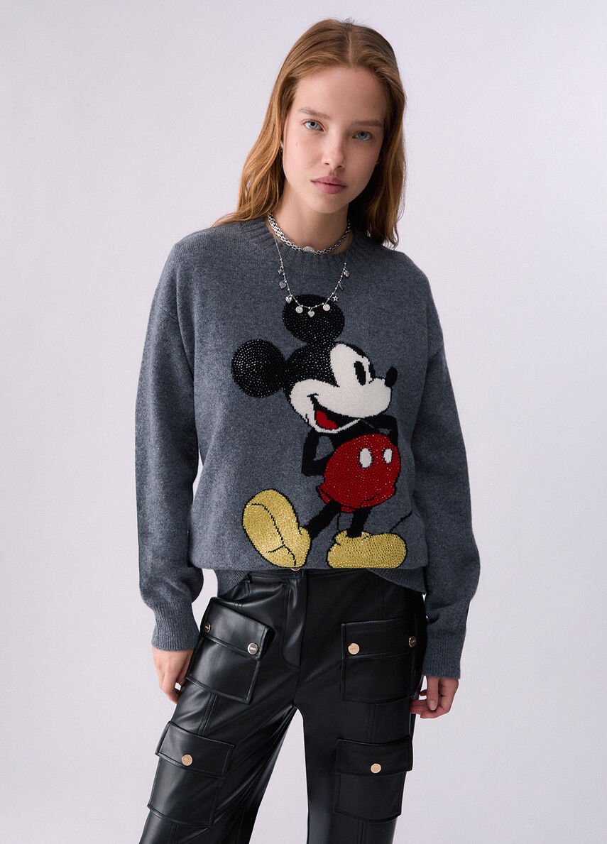 maglia in lana mr mouse WF6455MS009 L9451 LIU JO WHITE 