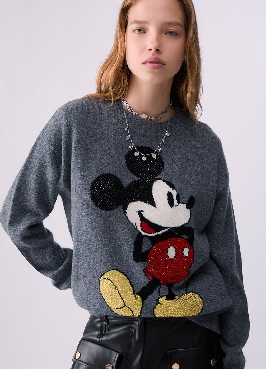 maglia in lana mr mouse WF6455MS009 L9451 LIU JO WHITE 
