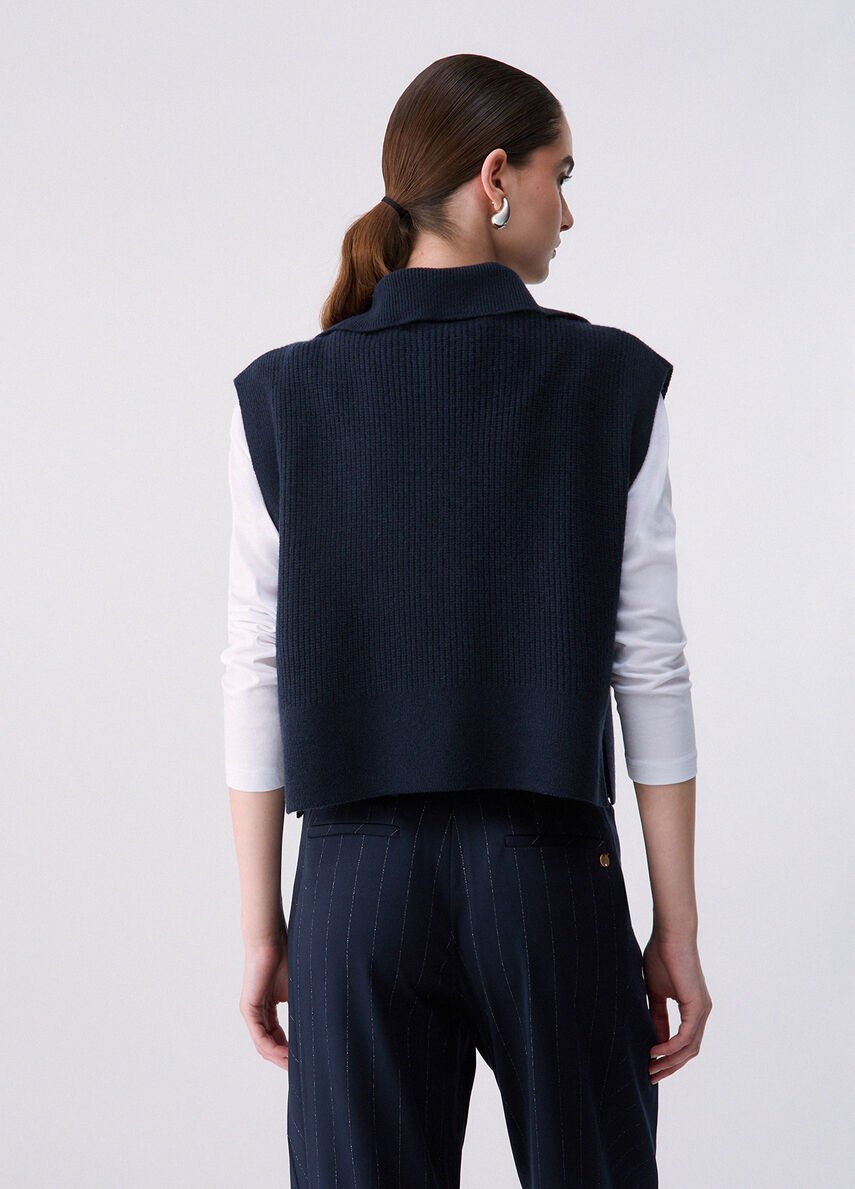 maglia in lana con ricamo gioiello WF6464MS009 93922 LIU JO WHITE 