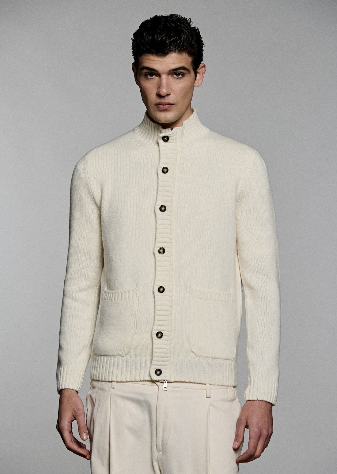 cardigan in lana con bottoni LG1512 02 LUIGI GENTILE 