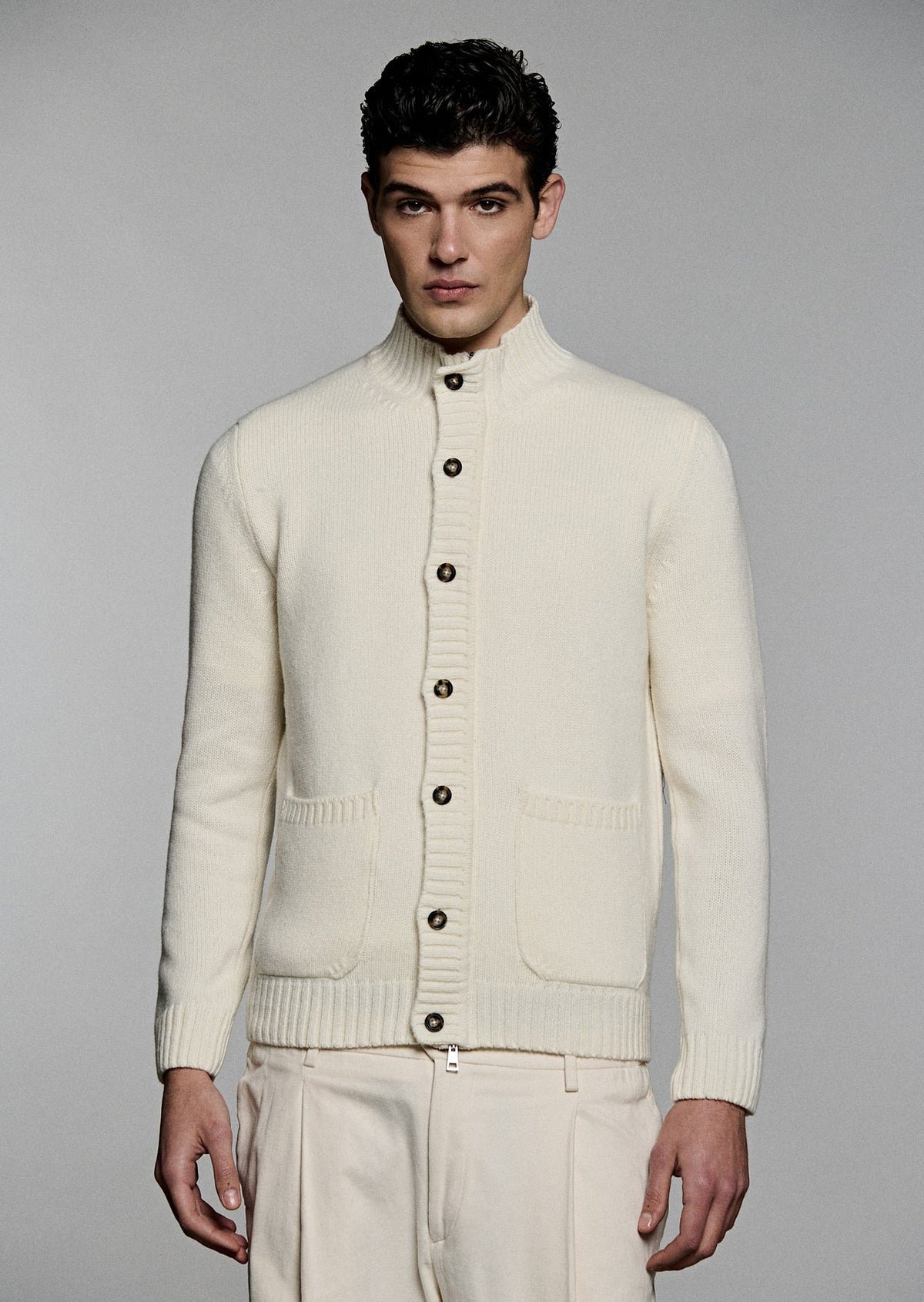 cardigan in lana con bottoni LG1512 02 LUIGI GENTILE 