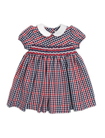 abito a quadri con smock F26I133VELNC 5050 MALVI & CO 