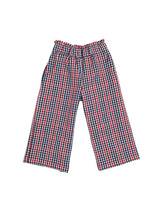 MALVI & CO pantalone in flanella check Blu