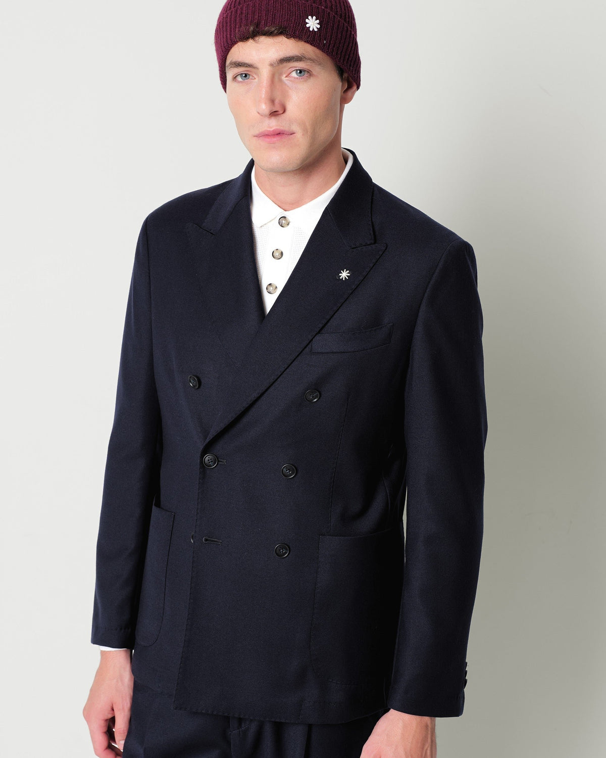 giacca nuvola doppipetto flanella di lana 4132G2738 260501 89 MANUEL RITZ 