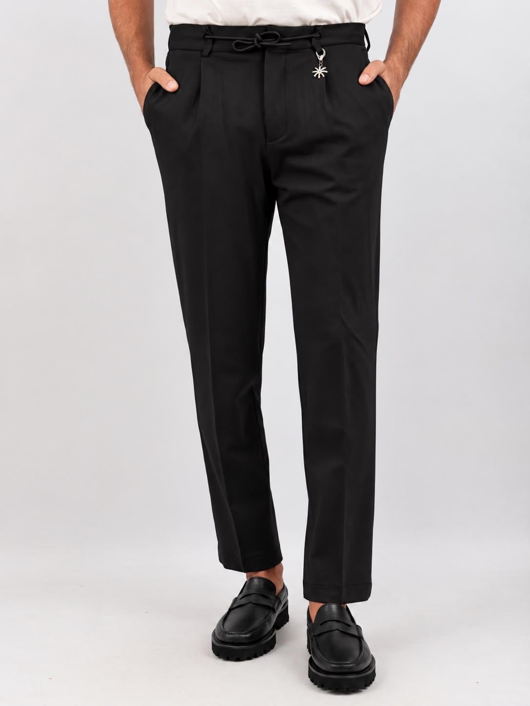 pantalone con pinces e coulisse 4132P1688MC 263752 99 MANUEL RITZ 
