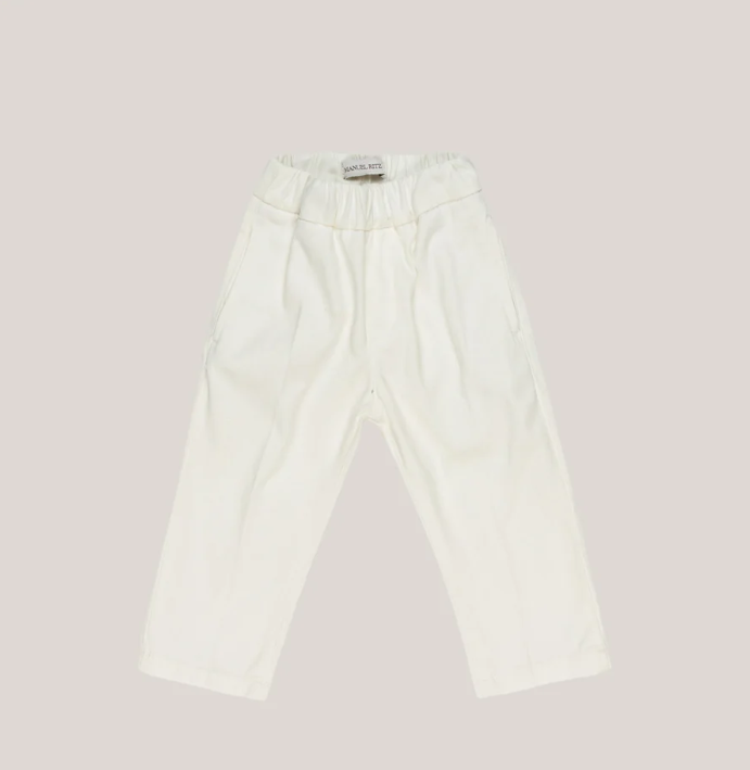 pantalone con vita elasticizzata MR4504 LATTE MANUEL RITZ KIDS 