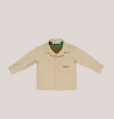 MANUEL RITZ KIDS camicia con taschino e logo Beige