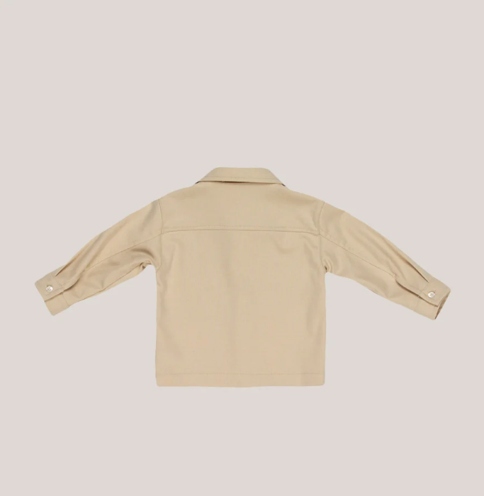 camicia con taschino e logo MR4518 BEIGE MANUEL RITZ KIDS 
