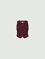 MARella gilet in lana stretch Bordeaux