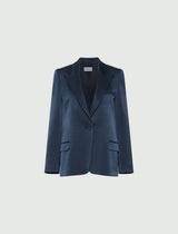 MARella blazer monopetto in satin Blu