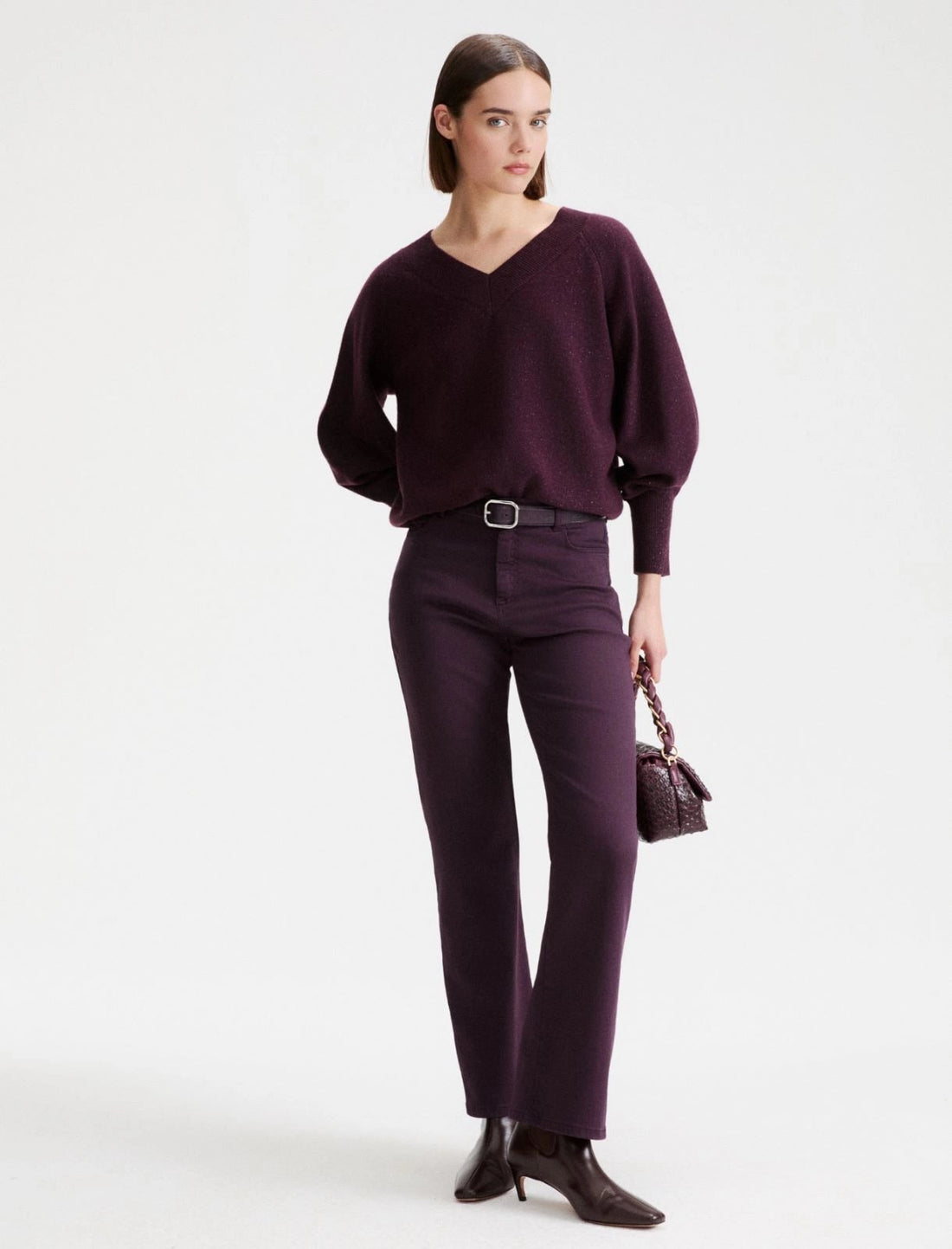 pantalone 5 tasche new flare MLLFAVETTA 002 MARella MONOCHROME 