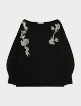 MARINA RINALDI maglia con ricami Nero