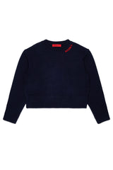 MAX&CO. KID maglione con logo ricamato Blu