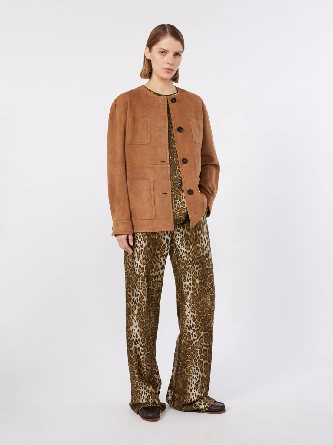 giacca in pelle scamosciata MSTBOEMIA 002 MAXMARA STUDIO 