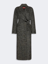 MAXMARA STUDIO cappotto a vestaglia in tweed di lana Nero