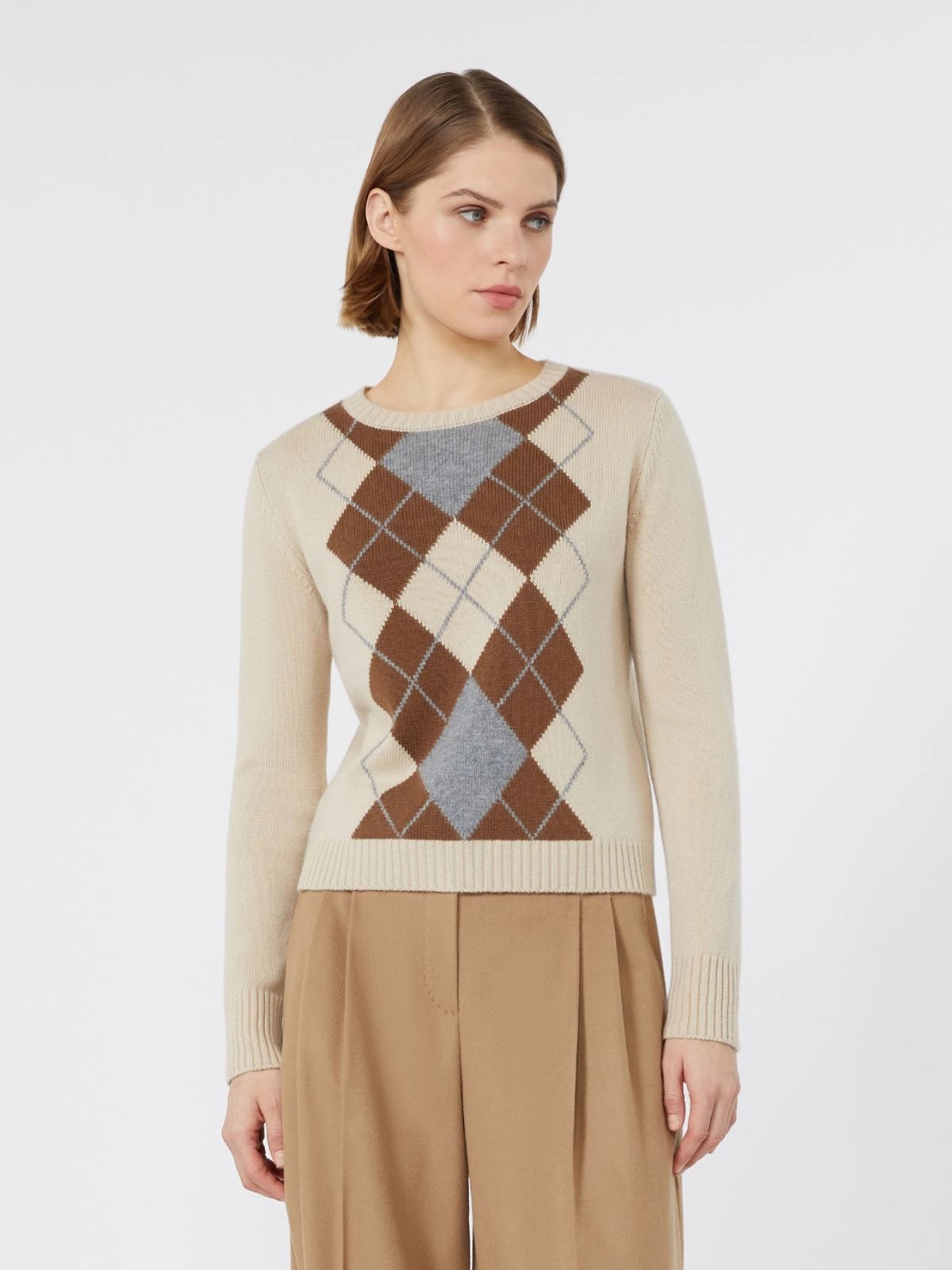 Maglia in lana e cachemire Argyle MSTFARAONE 001 MAXMARA STUDIO 