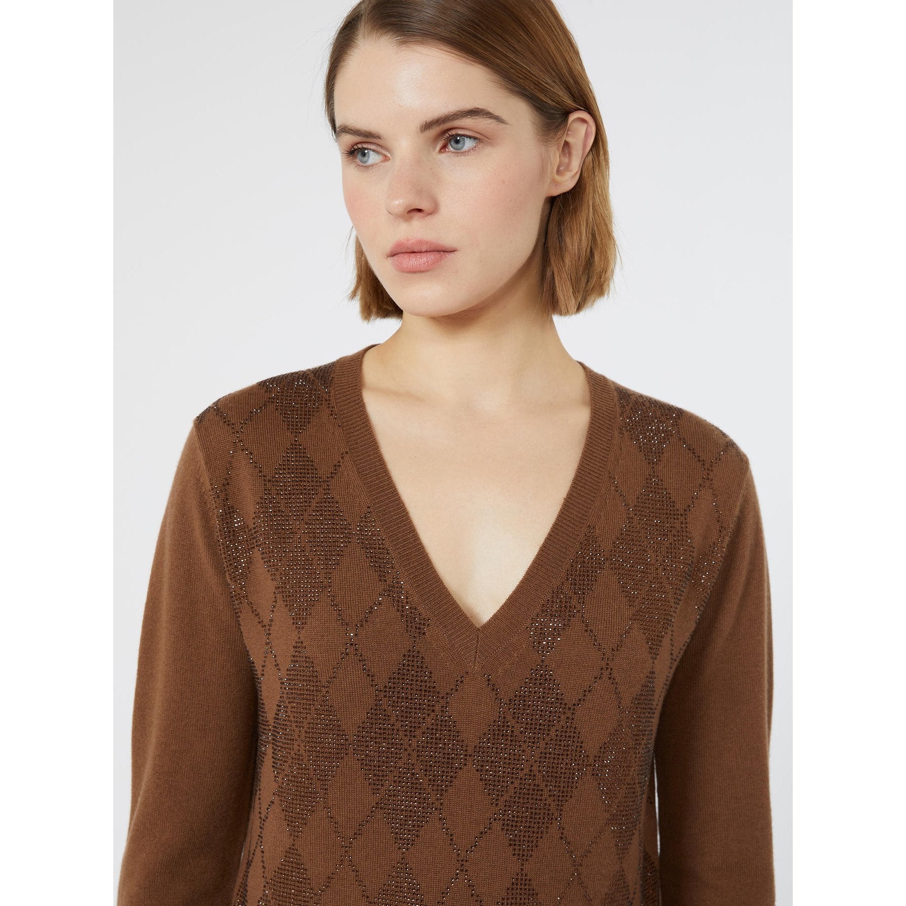 maglia con scollo a v e dettagli MSTLIUTI 005 MAXMARA STUDIO 