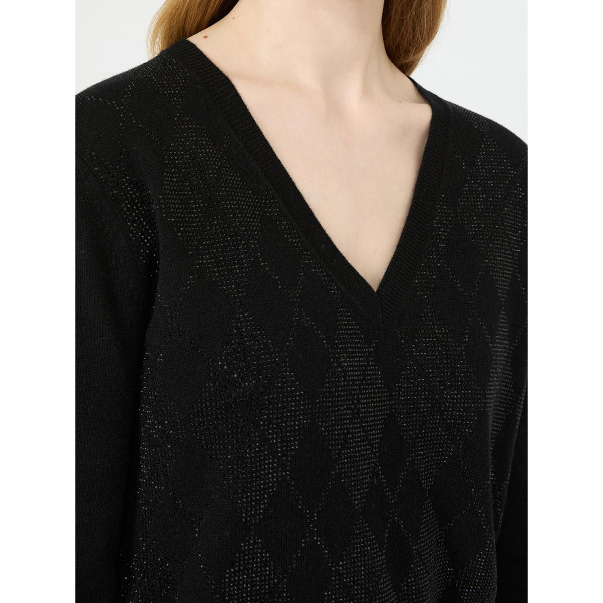 maglia con scollo a v e dettagli MSTLIUTI 010 MAXMARA STUDIO 