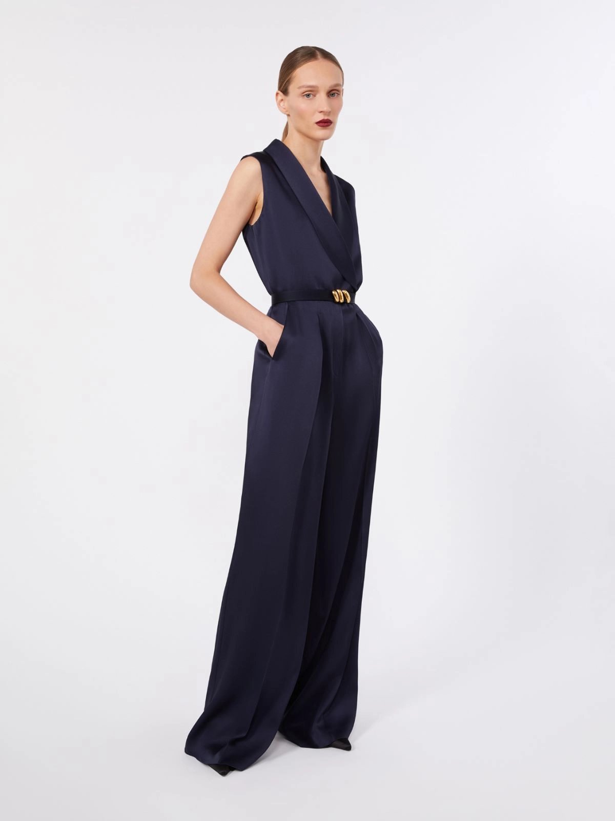 tuta smoking in envers satin MSEORARIO 044 MAXMARA STUDIO ELEGANTE 