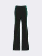 MAXMARA STUDIO ELEGANTE pantalone smoking in velluto Verde