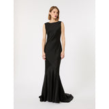 MAXMARA STUDIO ELEGANTE abito in envers satin lucido Nero