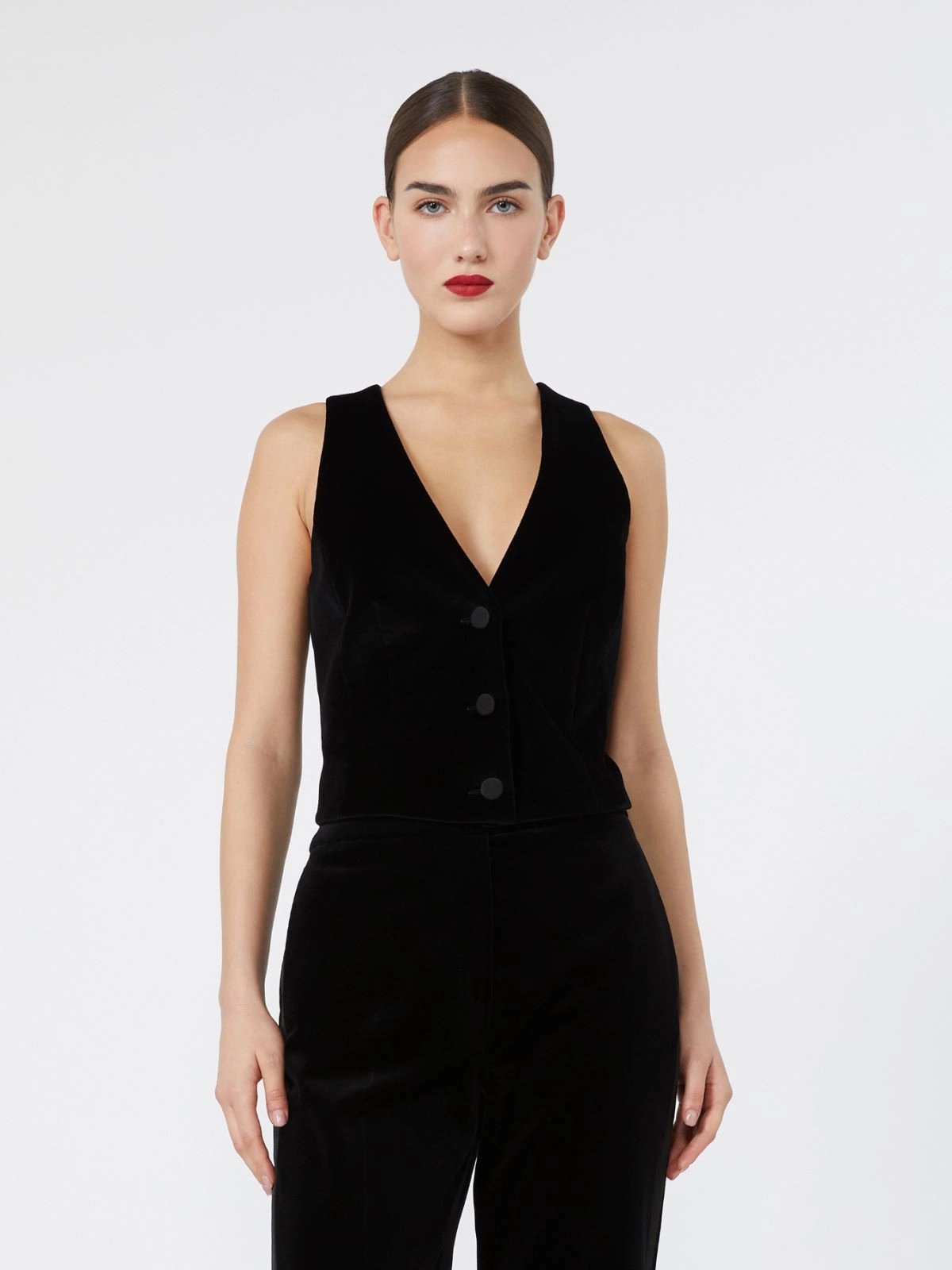 gilet in velluto liscio MSESTREET 007 MAXMARA STUDIO ELEGANTE 