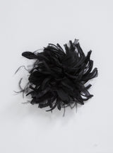 MAXMARA STUDIO ELEGANTE spilla in seta e piume Nero