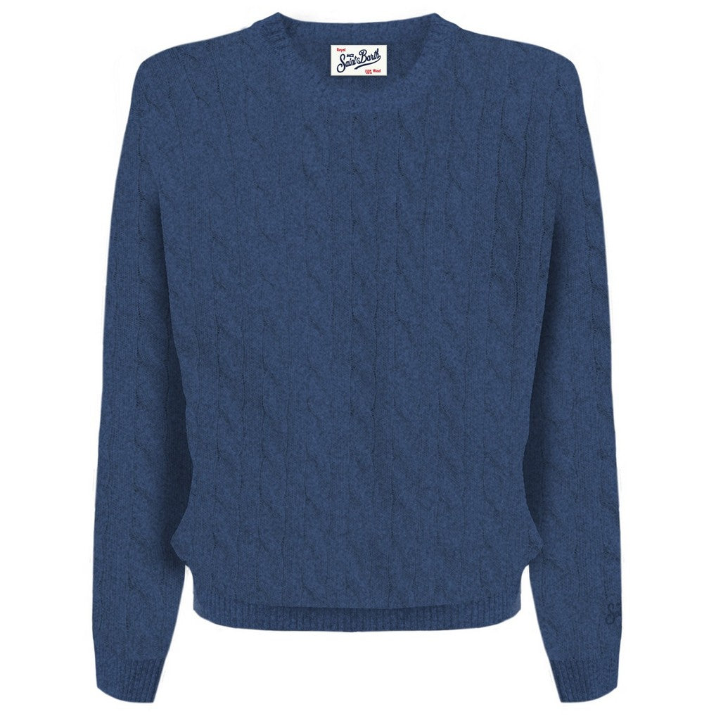 maglione regent a trecce REGENT BRAID WOOL 00025M MC2 SAINT BARTH 