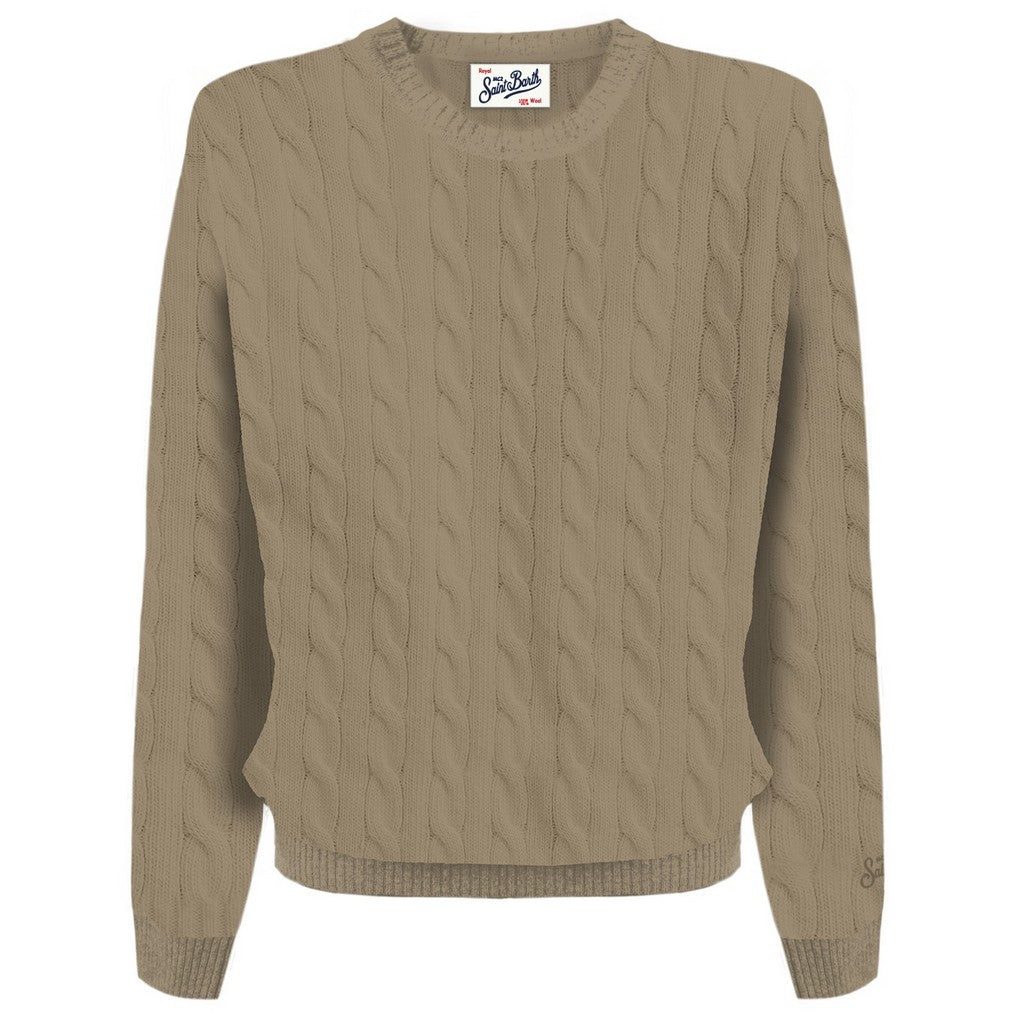 maglione regent a trecce REGENT BRAID WOOL 00030M MC2 SAINT BARTH 