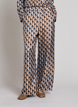 MM MAXMARA pantalone a fantasia in pura seta Multicolor