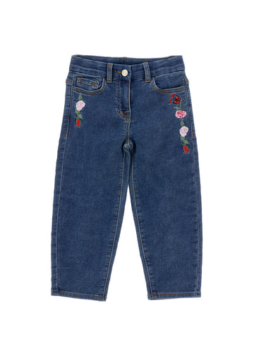 jeans con ricamo floreale 19H400RU 8042 0055 MONNALISA 